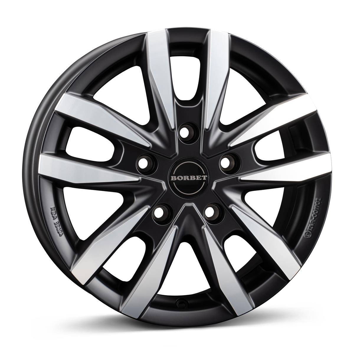 Borbet CW5 black polished matt 6x16 5x118 ET68 CB71,1 60° 1350 kg 497703