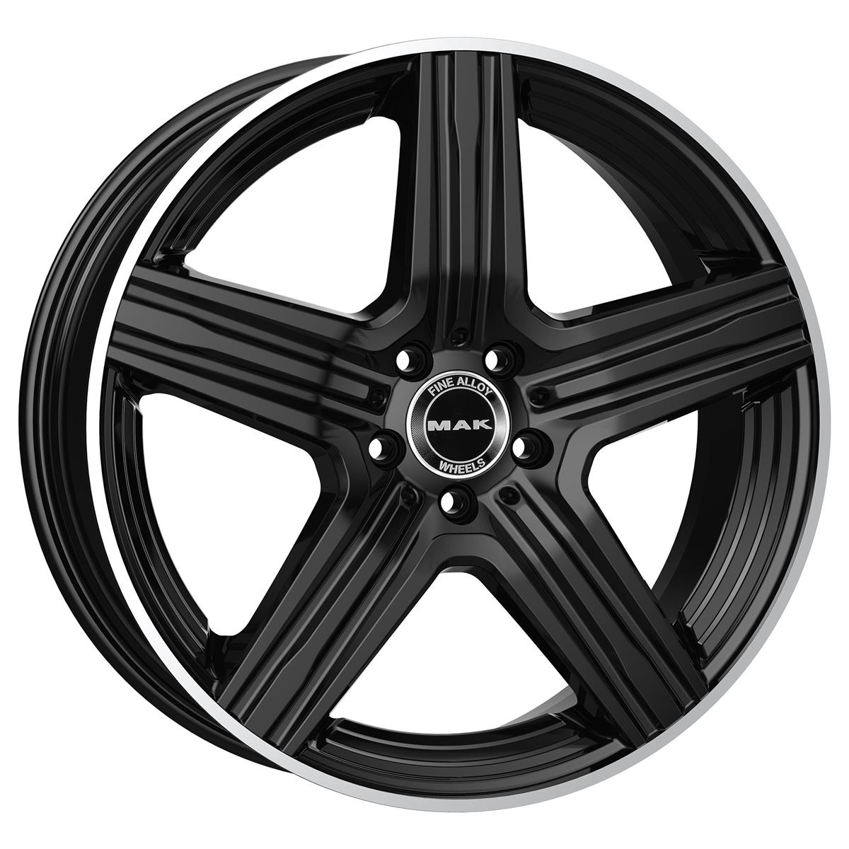 MAK Lewis Gloss Black Mirror Ring 10x21 5x112 ET52 CB66,6 (Long Bolt) R14 1050 kg F1021EWGL52WS4Y