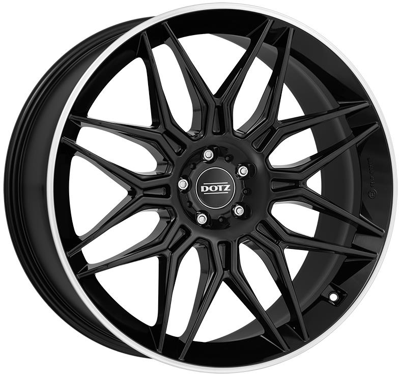 Dotz LongBeach dark Black/polished lip 9,5x22 5x130 ET43 CB71,6 R14 1045 kg OLO2NLBL43