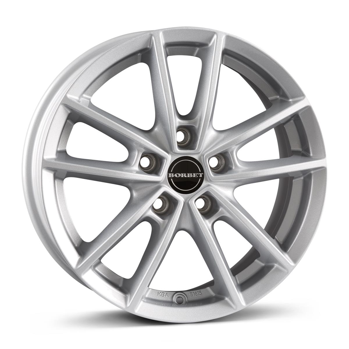 Borbet W Crystal Silver 6x15 5x114.3 ET43 CB72,6 60° 650 kg 496619